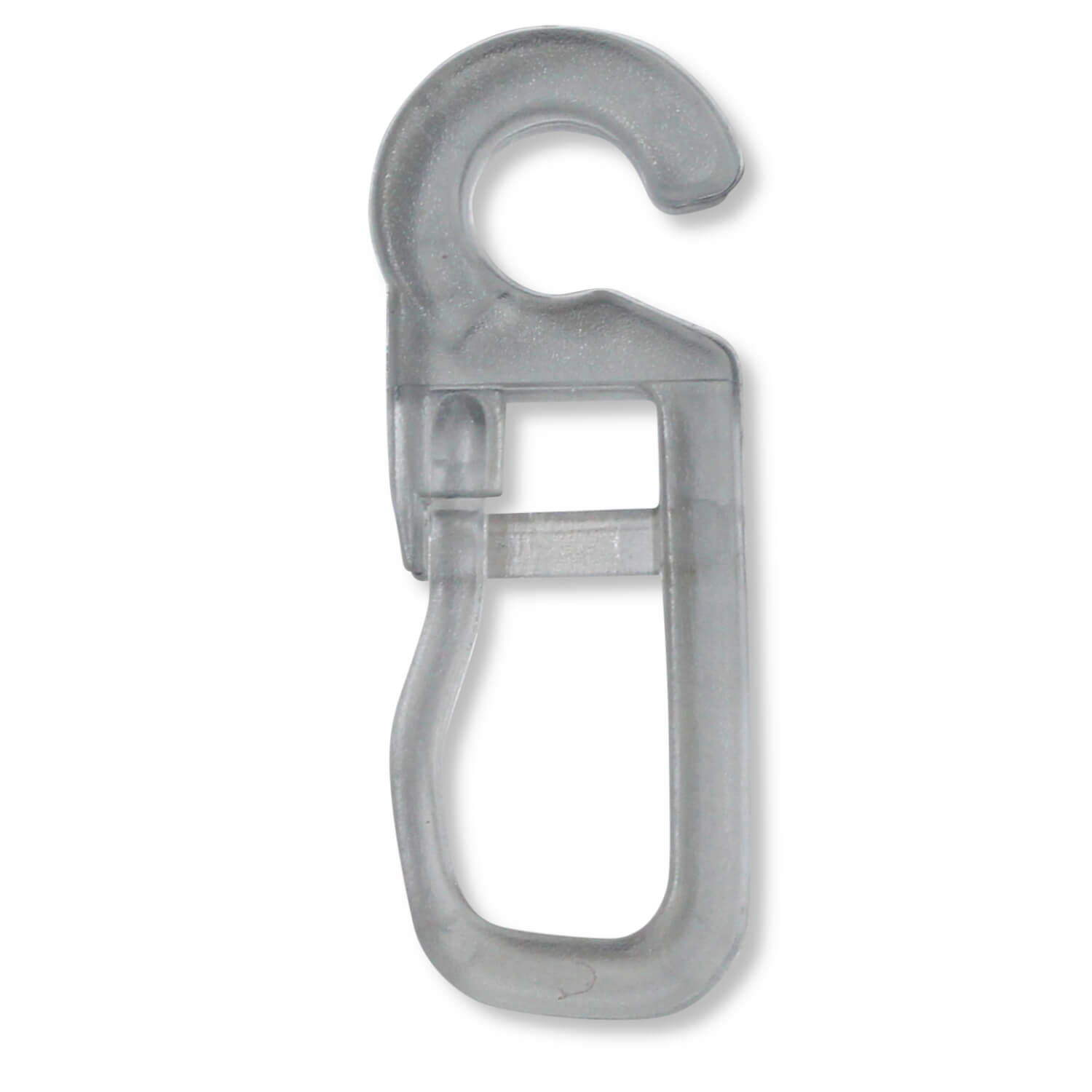 10 Faltenlegehaken mit 6mm Öse in grau-transparent