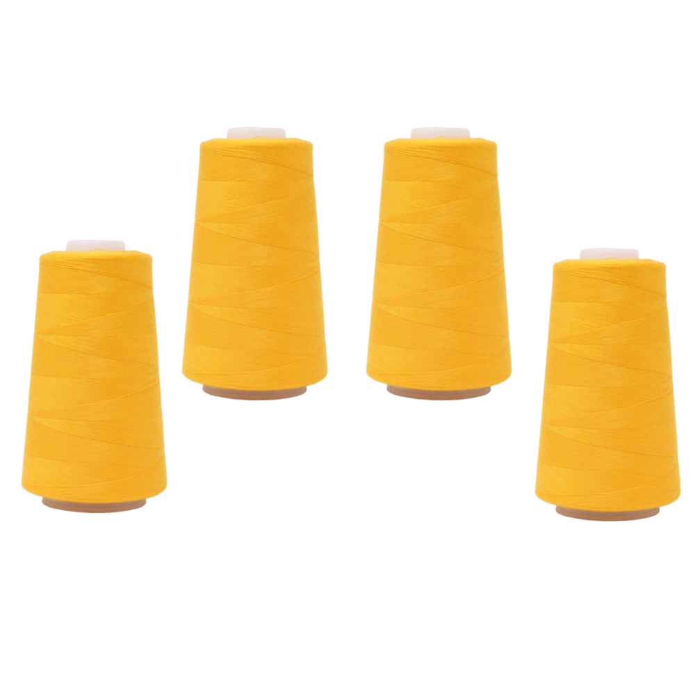4 Konen - 3000 yrd Overlockgarn 036 - Hellorange (für Jeans)