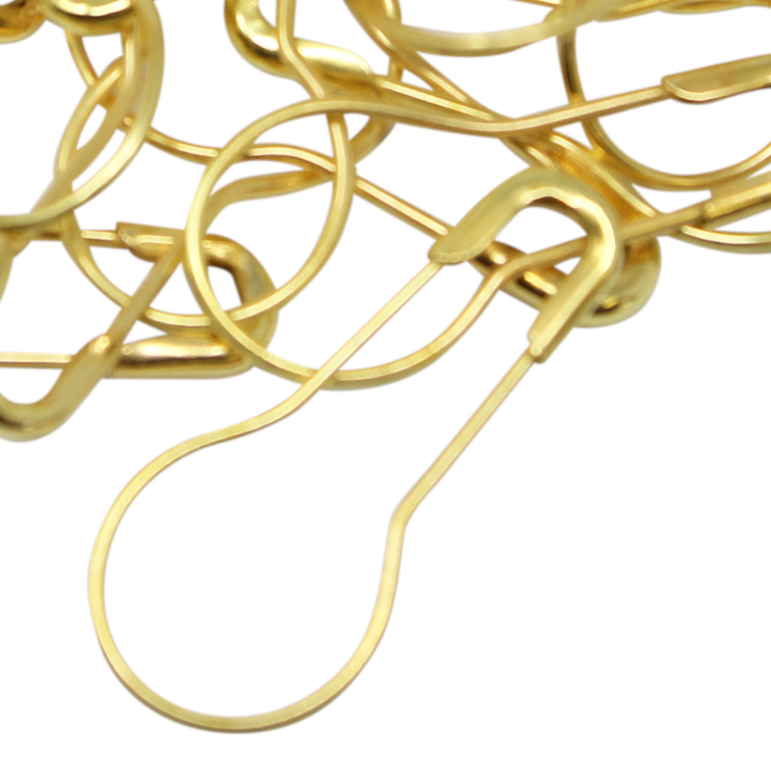 25 Sicherheitsnadeln Birnenform in Goldfarben