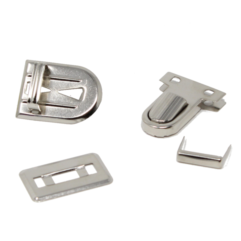 Steckschloss 4-teilig - 25x33 mm - in Silberfarben