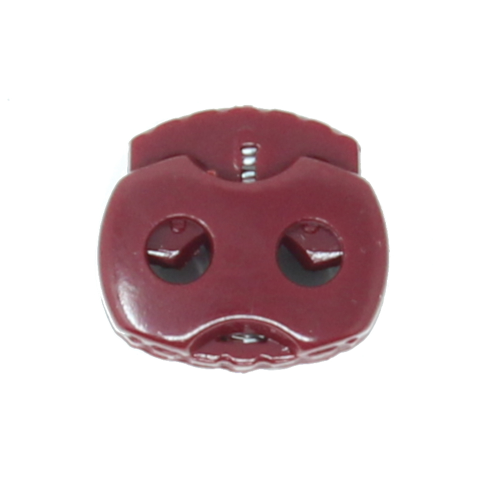 10 Stück - 2-Loch Kordelstopper - 15x15 - Bordeaux Rot