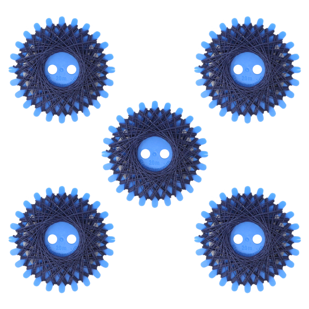 5x Sternzwirn mit je 20m aus 100% Baumwolle Nm 30/3 in Blau