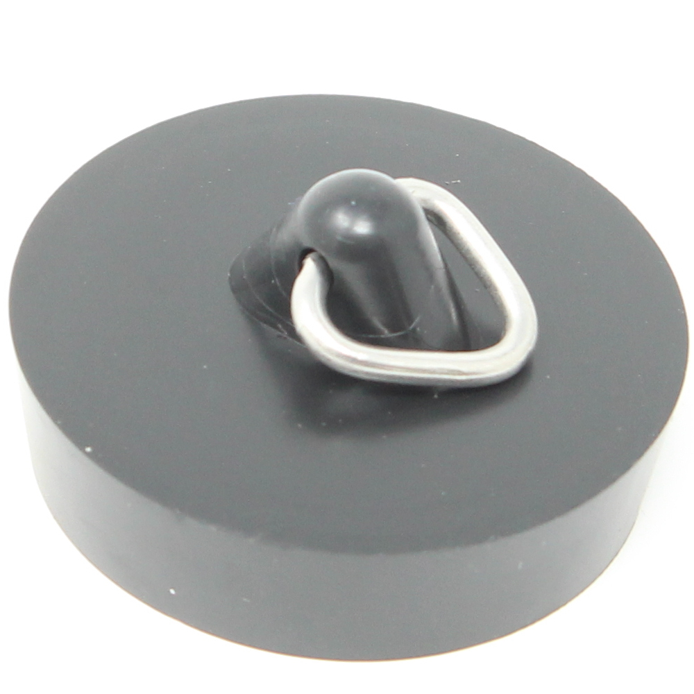 2er Set Abflussstöpsel 38,5 mm - 10° in Schwarz mit Haken