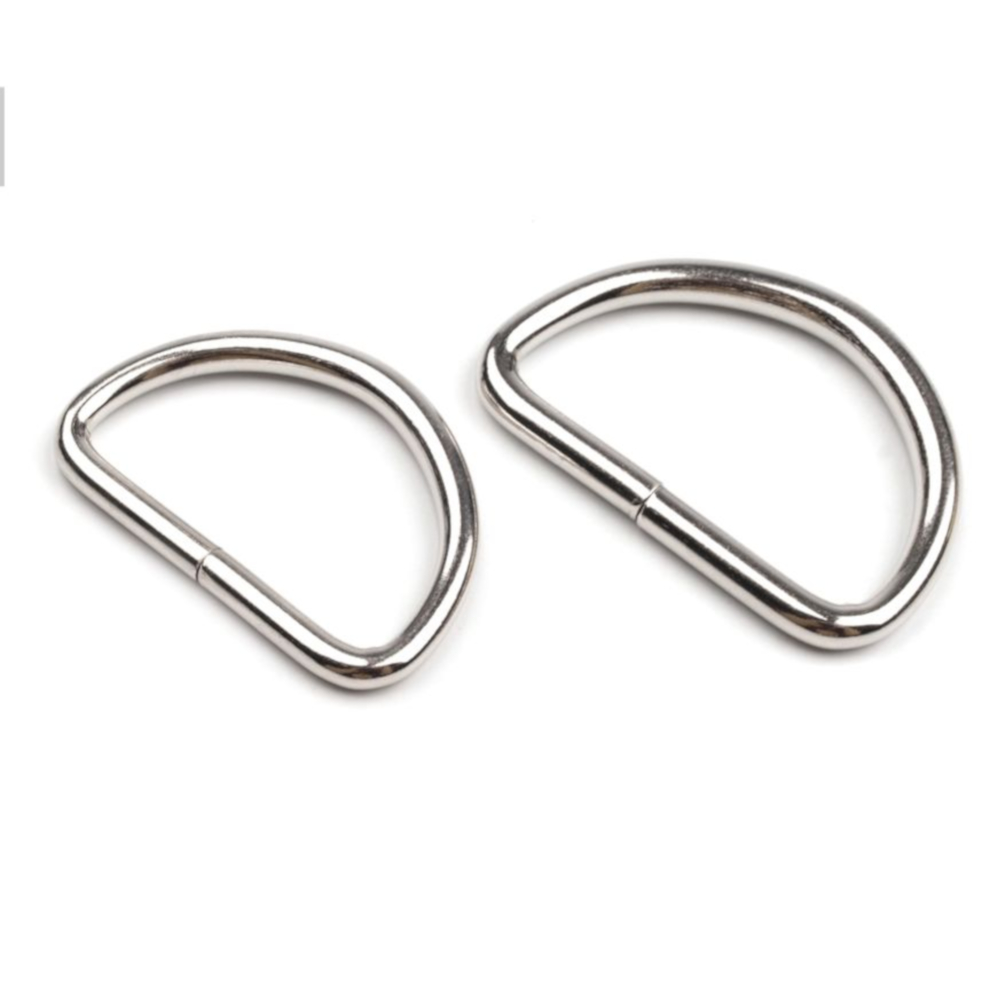 10 D-Ringe für Gurtbänder bis 32mm Breite in Silberfarben