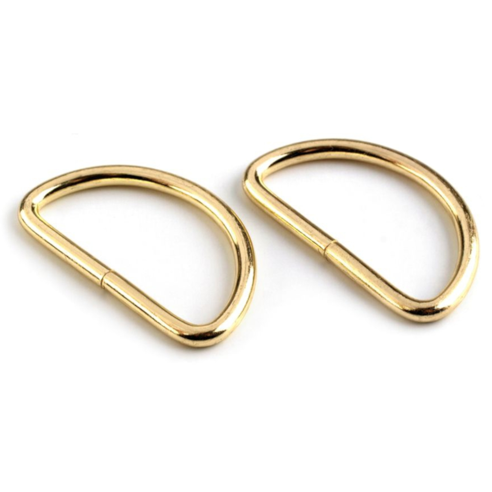 10 D-Ringe für Gurtbänder bis 32mm Breite in Goldfarben (hell)