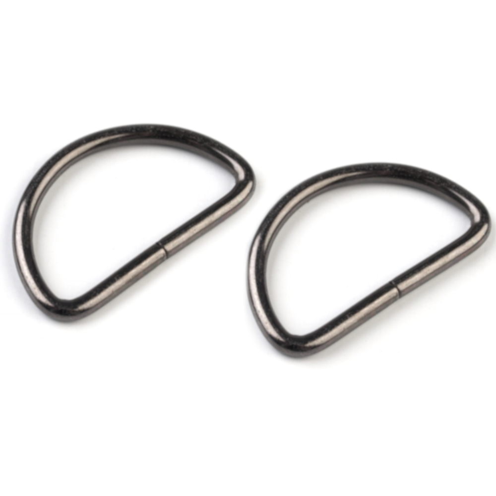 10 D-Ringe für Gurtbänder bis 32mm Breite in Nickel Schwarz