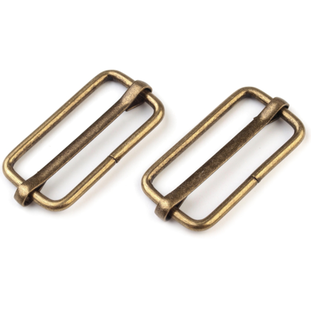 10 Metallschieber für 32mm breite Bänder in Altmessing