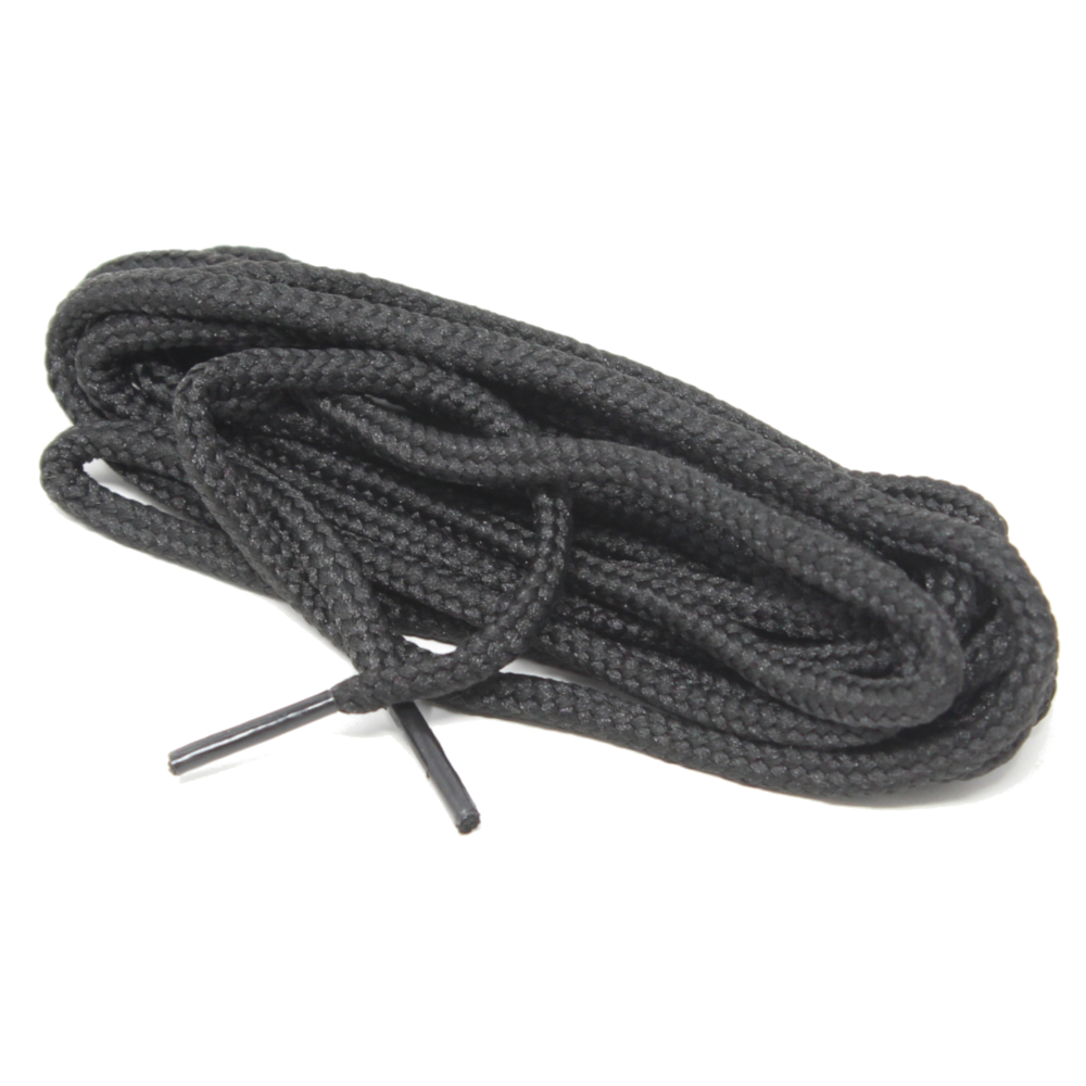 1 Paar runde Schnürsenkel 60 cm in Schwarz mit Endstücke