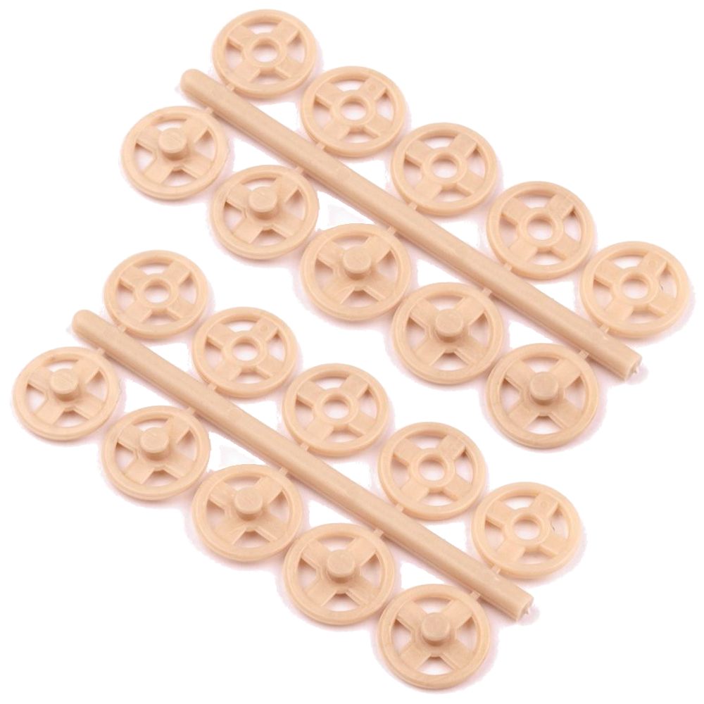 20 Druckknöpfe 10mm aus Kunststoff in Hellbeige