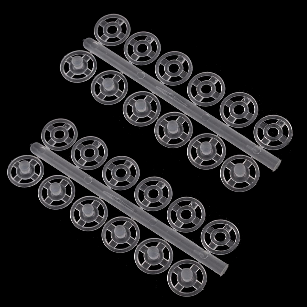 36 Druckknöpfe 7 mm aus Kunststoff in Transparent