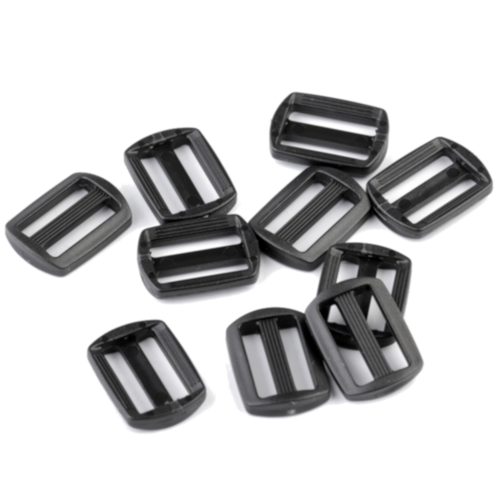10 Gurtversteller aus Kunststoff 15 mm in Schwarz