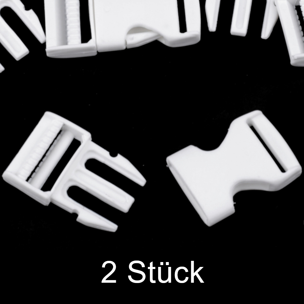 2x Steckschnalle - 20 mm (BB) in Weiß