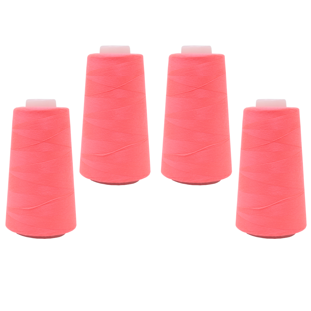 4 Konen - 3000 yrd Overlockgarn  933 - Neonpink