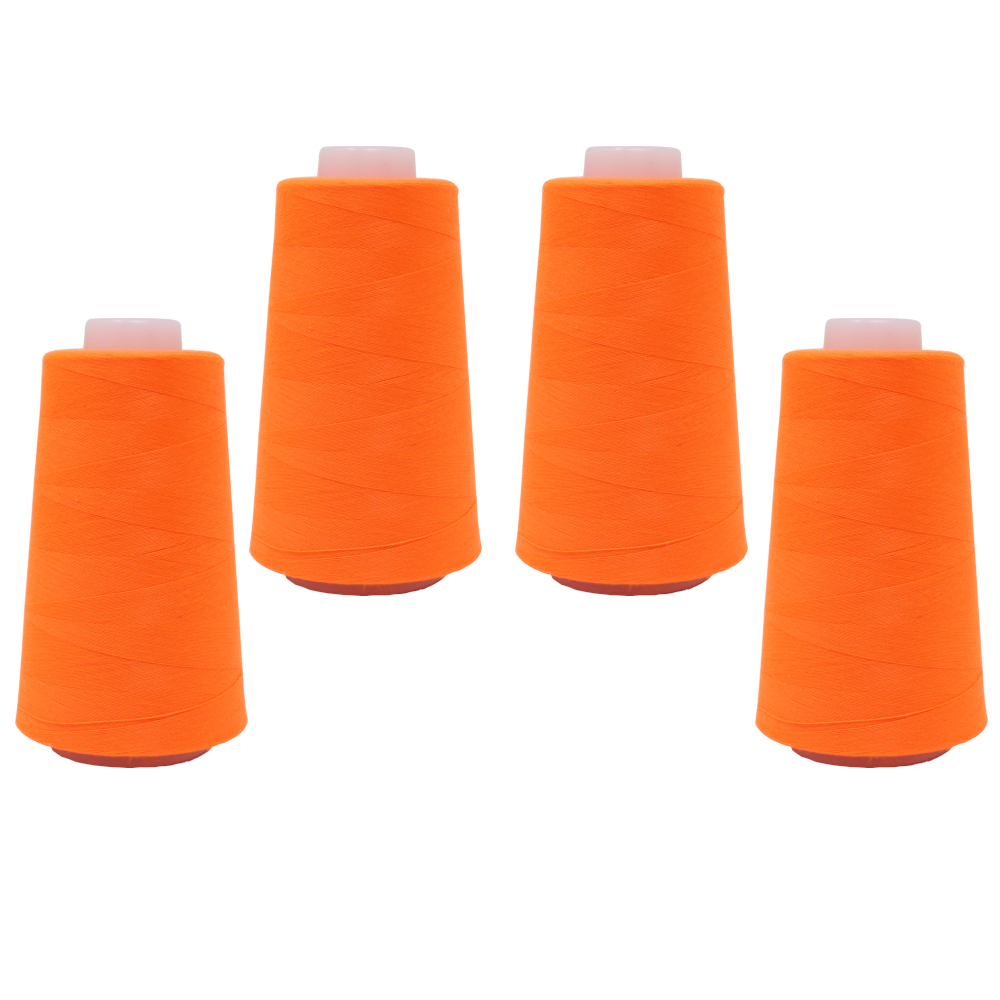4 Konen - 3000 yrd Overlockgarn  935 - Neonorange