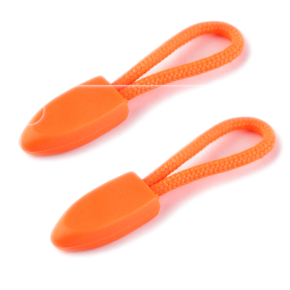 2 Zipper Schlaufen für Reißverschlüsse - 35mm - in Orange