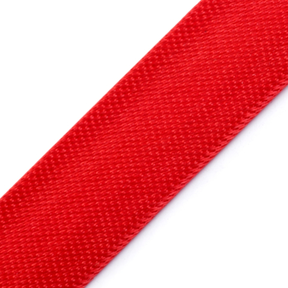 10 Meter Satin Schrägband 15mm Breit (gefalzt) in Feuerrot