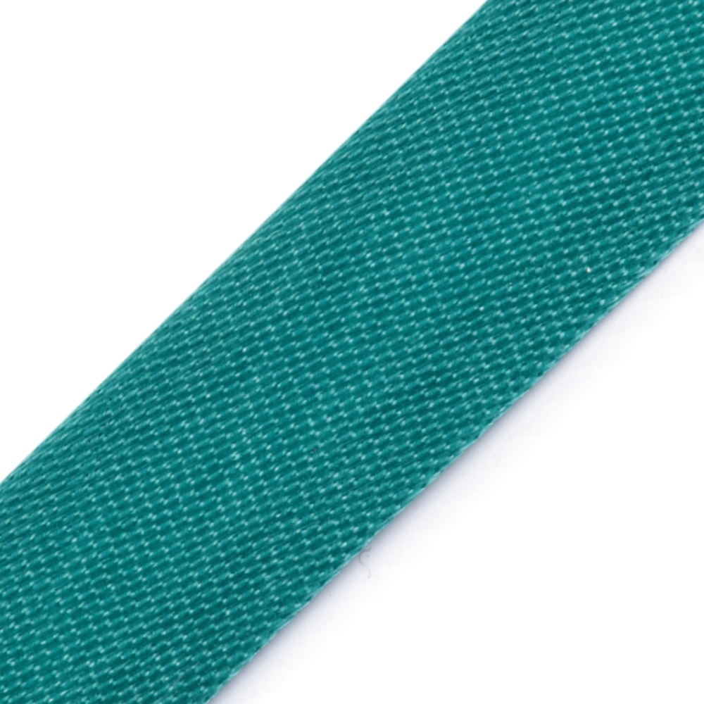 10 Meter Satin Schrägband 15mm Breit (gefalzt) in Türkis