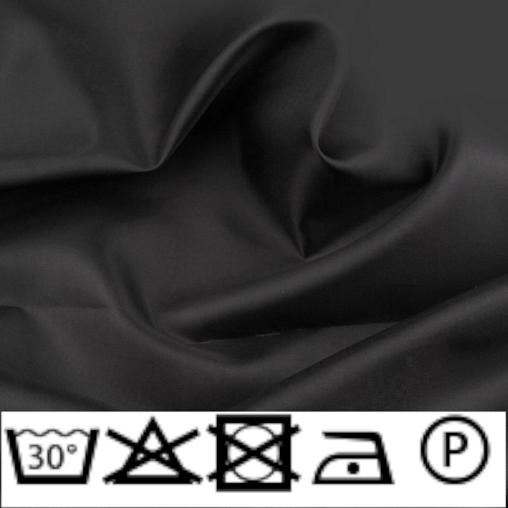 0,5m | Futterstoff 150cm Breit aus 100% Polyester in Schwarz