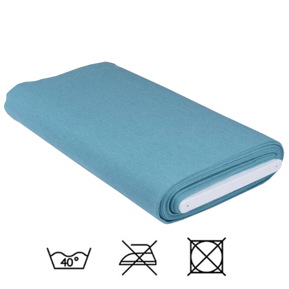 0,5m | Strickbündchen 70cm Breite in Hell Petrol Meliert