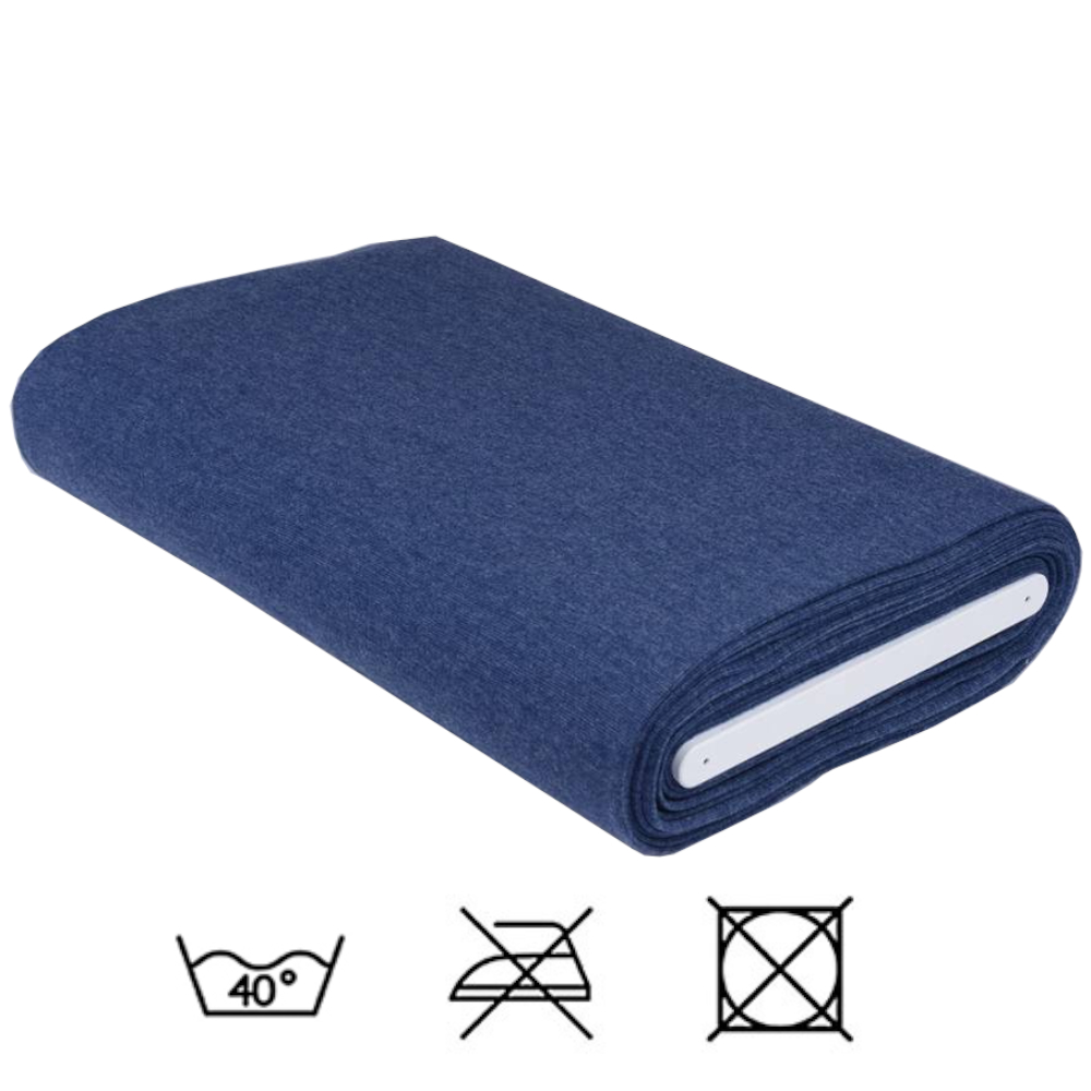 0,5m | Strickbündchen 70cm Breite in Jeans Meliert