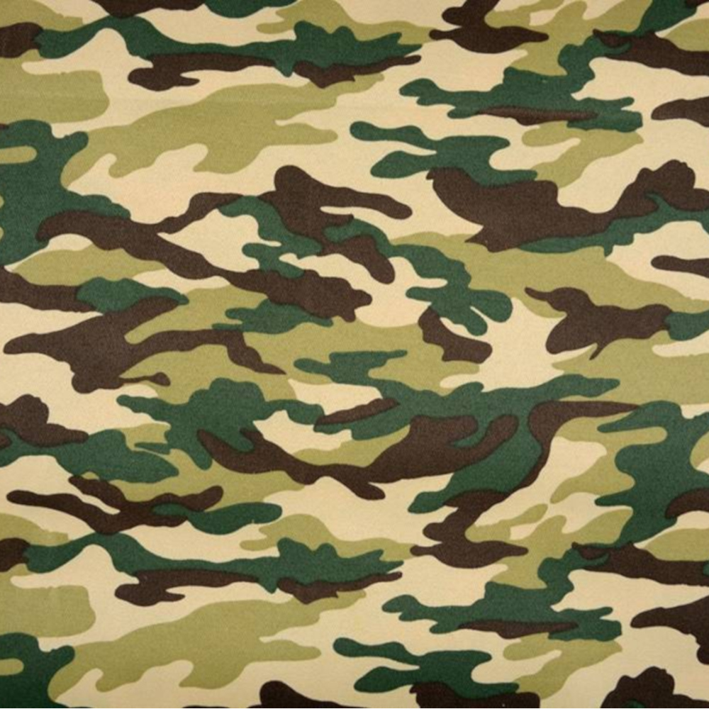 1m | Camouflage Polyester-Baumwoll Stoff 150cm in Grün-Braun