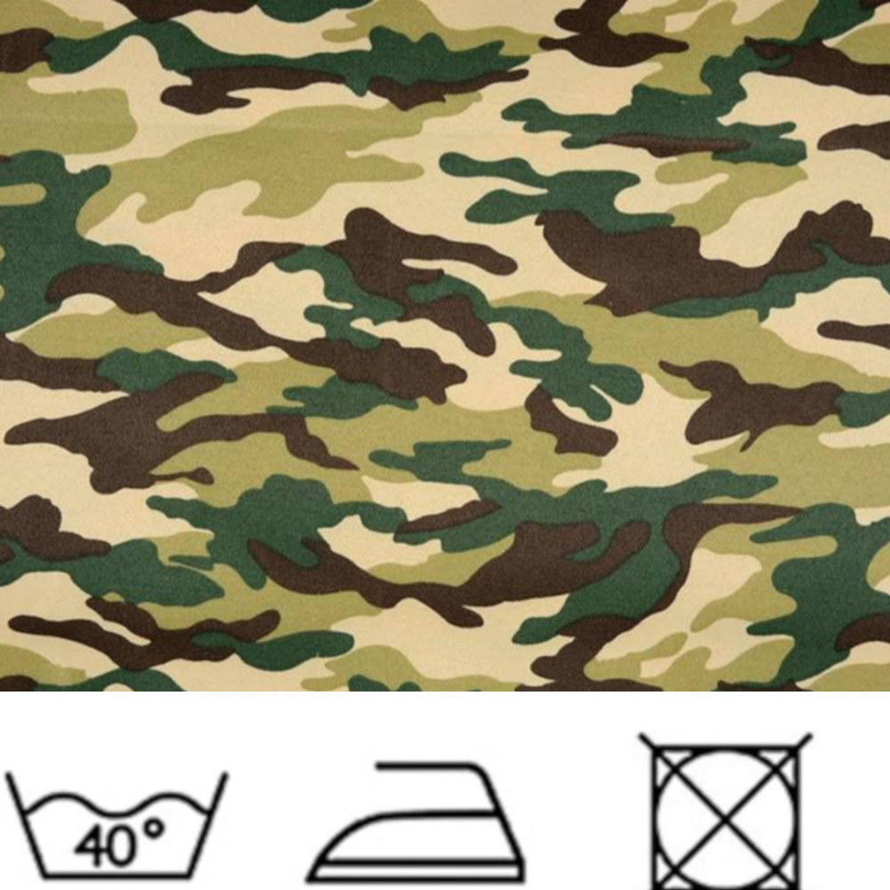 1m | Camouflage Polyester-Baumwoll Stoff 150cm in Grün-Braun
