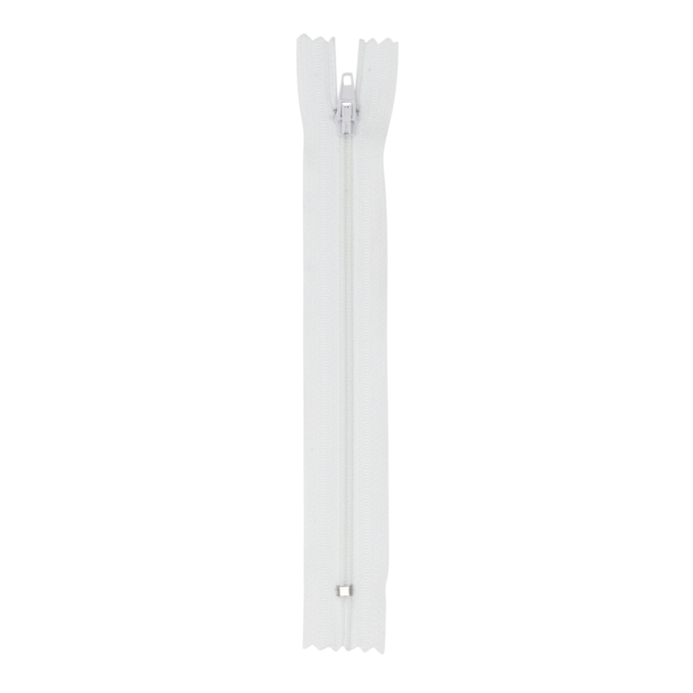 12cm NT  | Nylon Spiral-Reißverschluss 12cm nicht teilbar - WEISS