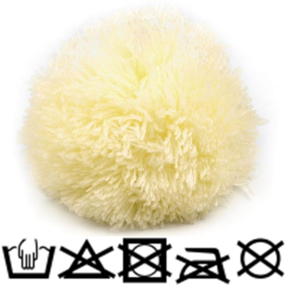 Pompon / Bommel 8,5cm Durchmesser in Wachs-Gelb