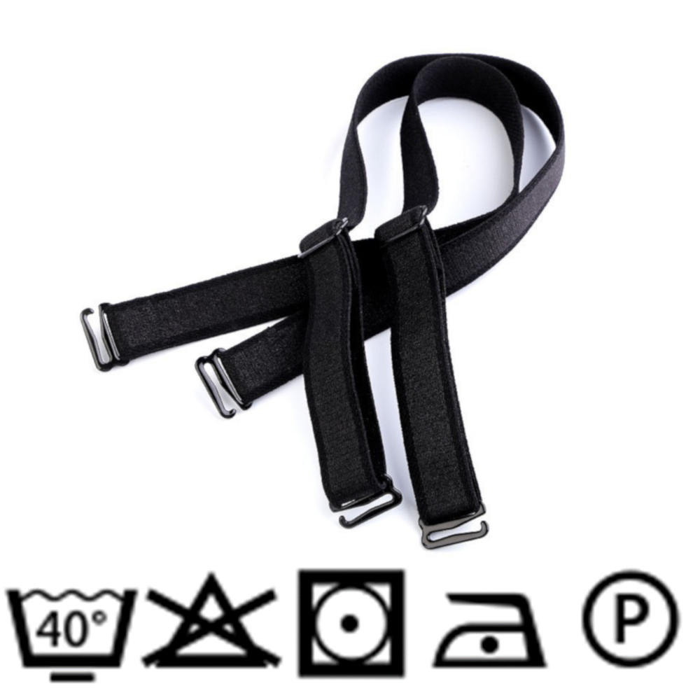 BH-Träger Gummiband 16mm mit Metallverschluss 24 - 44 cm - Schwarz