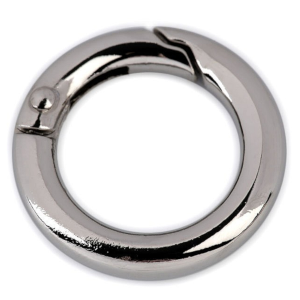 Karabiner Ring für Handtaschen oder Schlüssel - D: 29mm - silberfarben