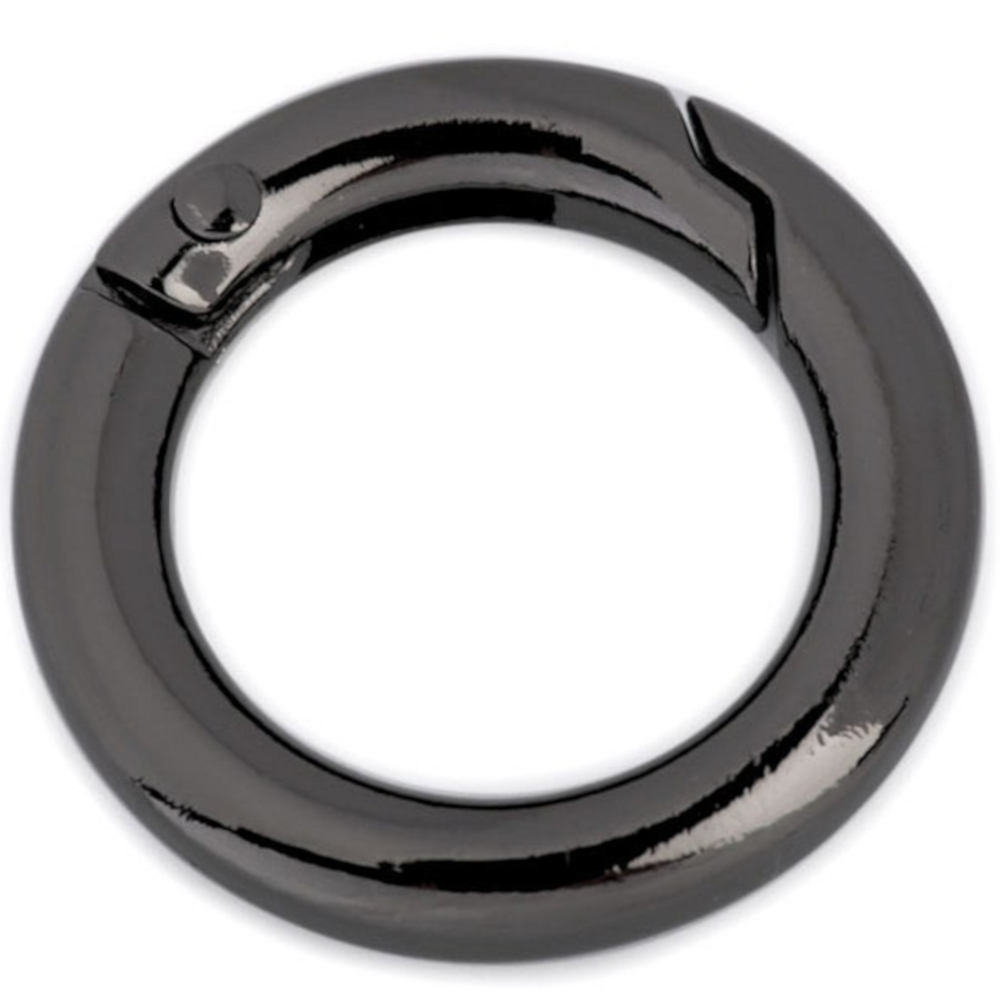 Karabiner Ring für Handtaschen oder Schlüssel - D: 29mm - Nickel-Schwarz