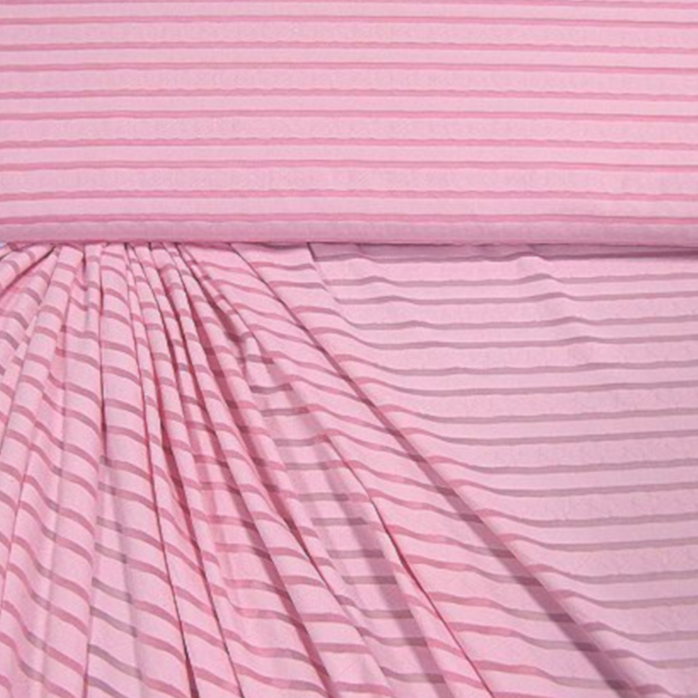 1m | Jerseystoff - uni - gestreift - Rosé