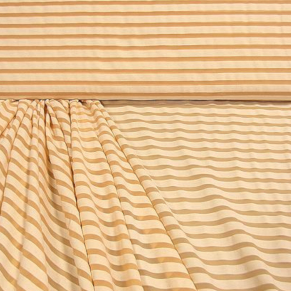 1m | Feinjersey - uni - gestreift - beige (4648)