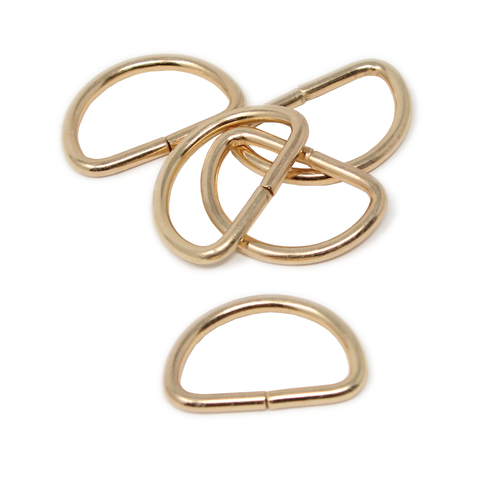 10x D-Halbring Breite 25mm - "rose-goldfarbend"