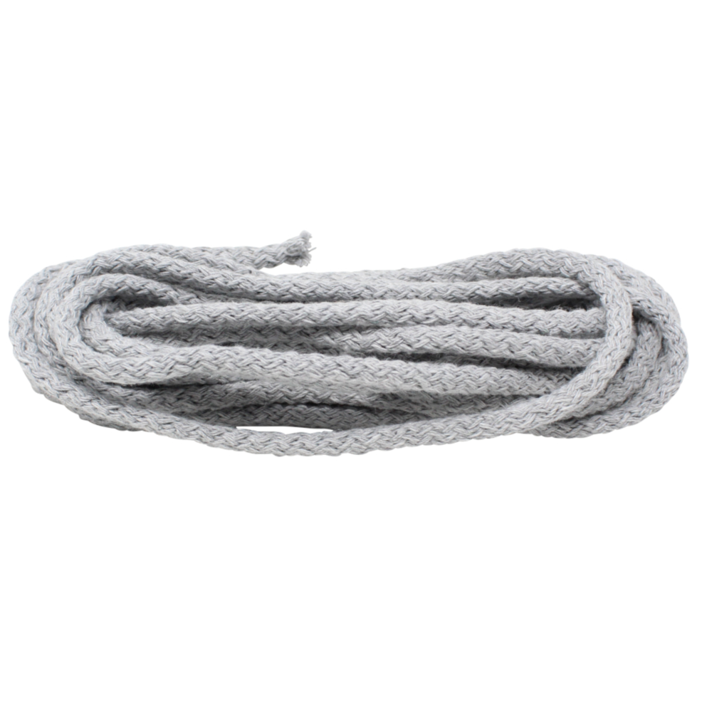 5 Meter geflochtene Baumwollschnur 5mm Durchmesser in Grau (1608)