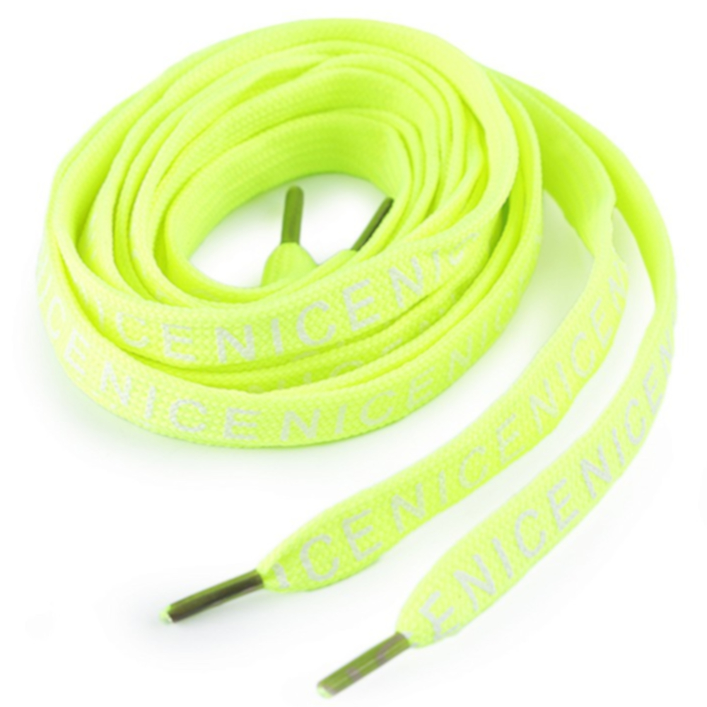 1 Paar Schnürsenkel - Hoodieband "Nice" mit 130 cm Länge in Neon Gelb
