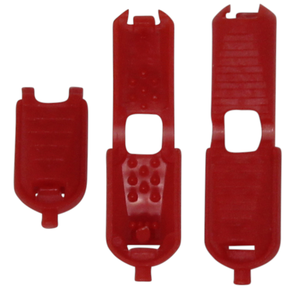 10 Kordelendstücke mit Click-System - 17x8,7 mm in Rot