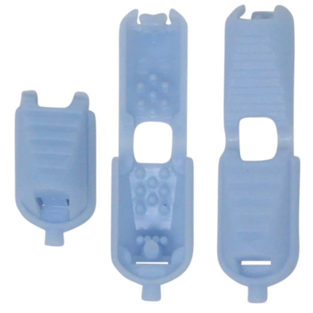 10 Kordelendstücke mit Click-System - 17x8,7  in Babyblau