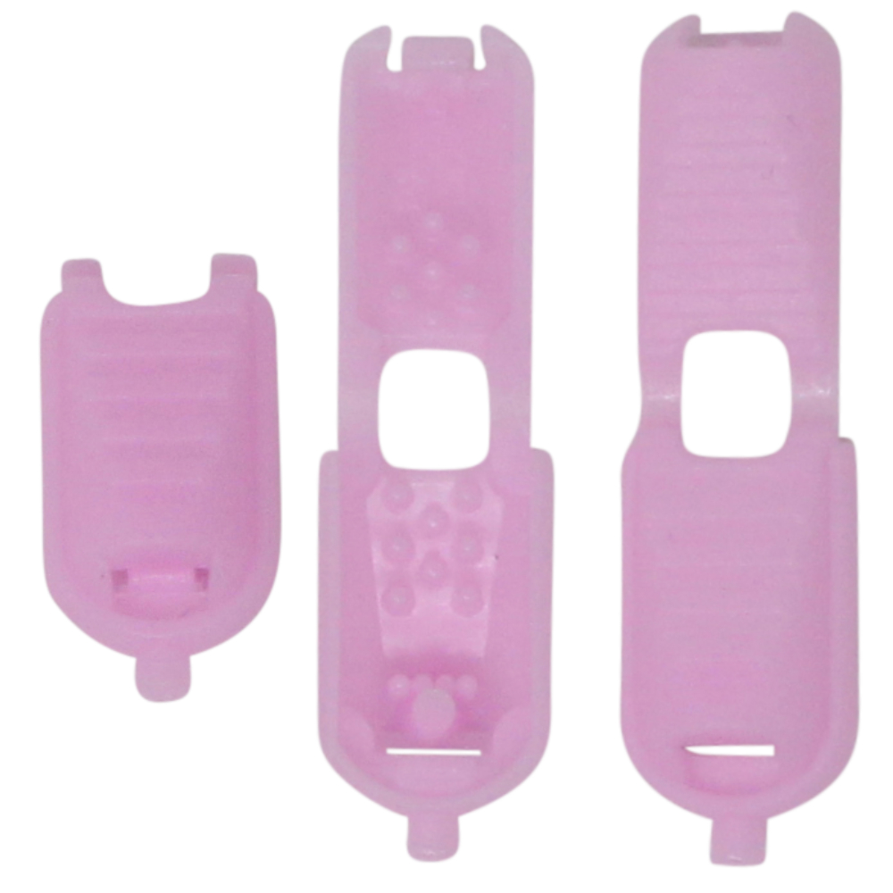 10 Kordelendstücke mit Click-System - 17x8,7 in Babyrosa