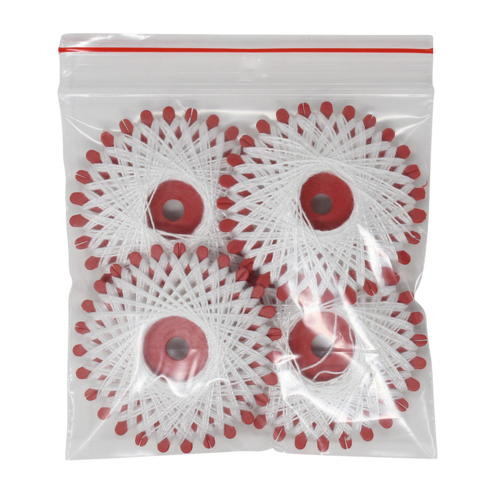 4er Set Sternzwirne, je 20 Meter Lauflänge, aus 100% Polyester in WEISS