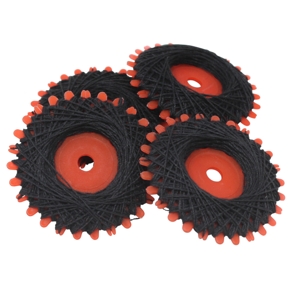 4er Set Sternzwirne, je 20 Meter Lauflänge, aus 100% Polyester in SCHWARZ