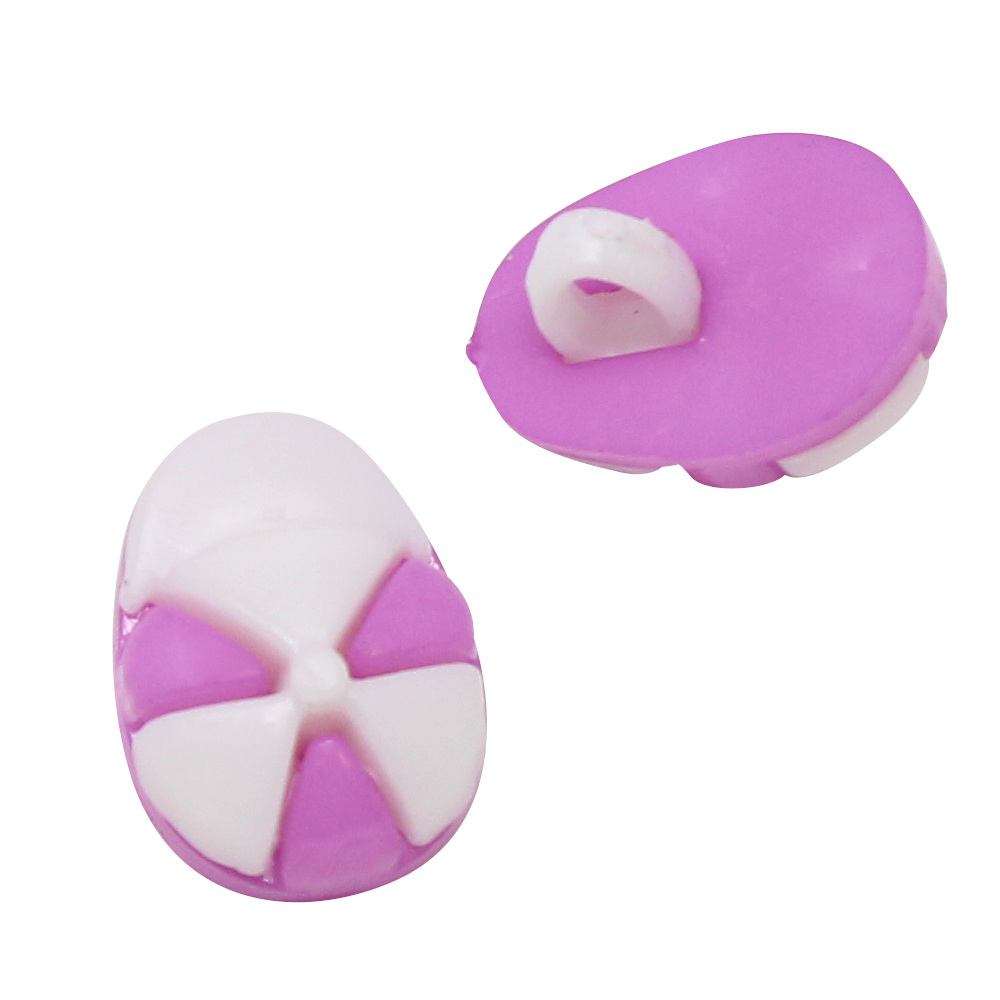 10 Ösenknöpfe aus Kunststoff Mützenmotiv 15x11mm in Hellpink & Weiß