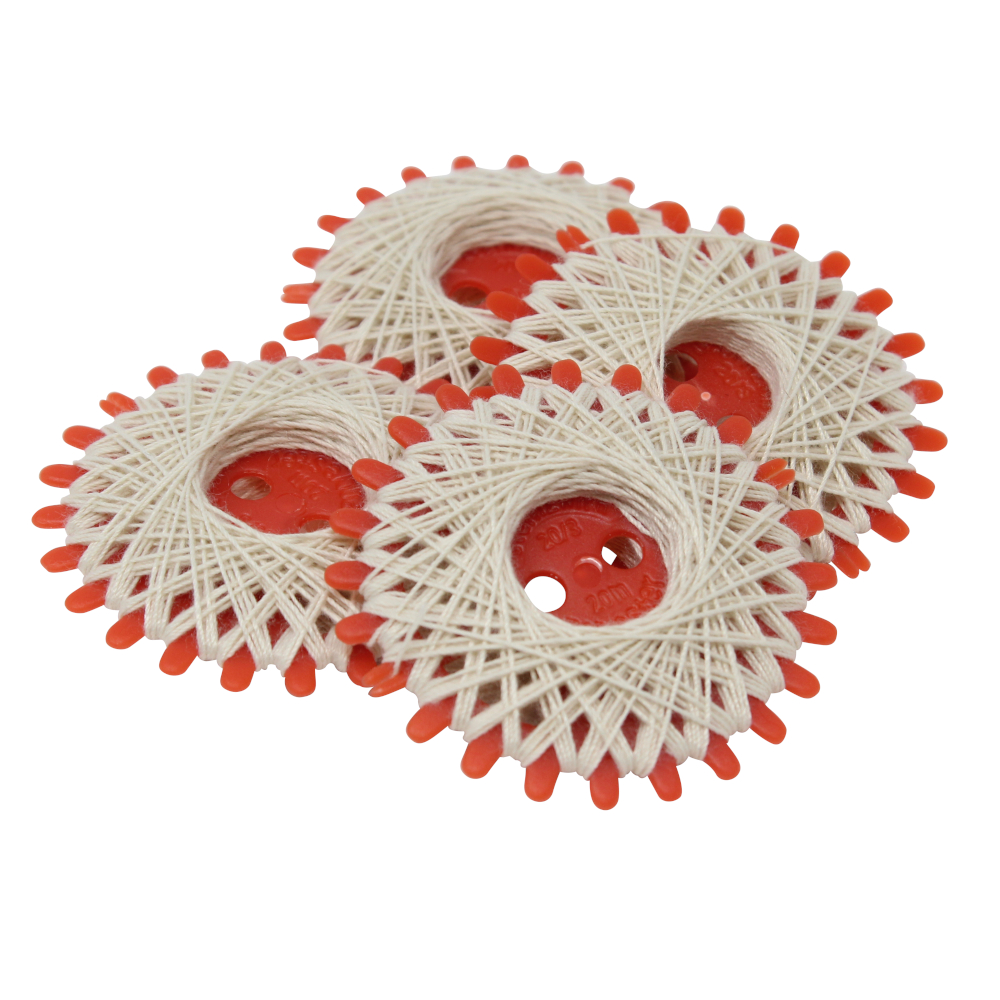 4er Set Sternzwirne, je 20 Meter Lauflänge, aus 100% Polyester in Beige