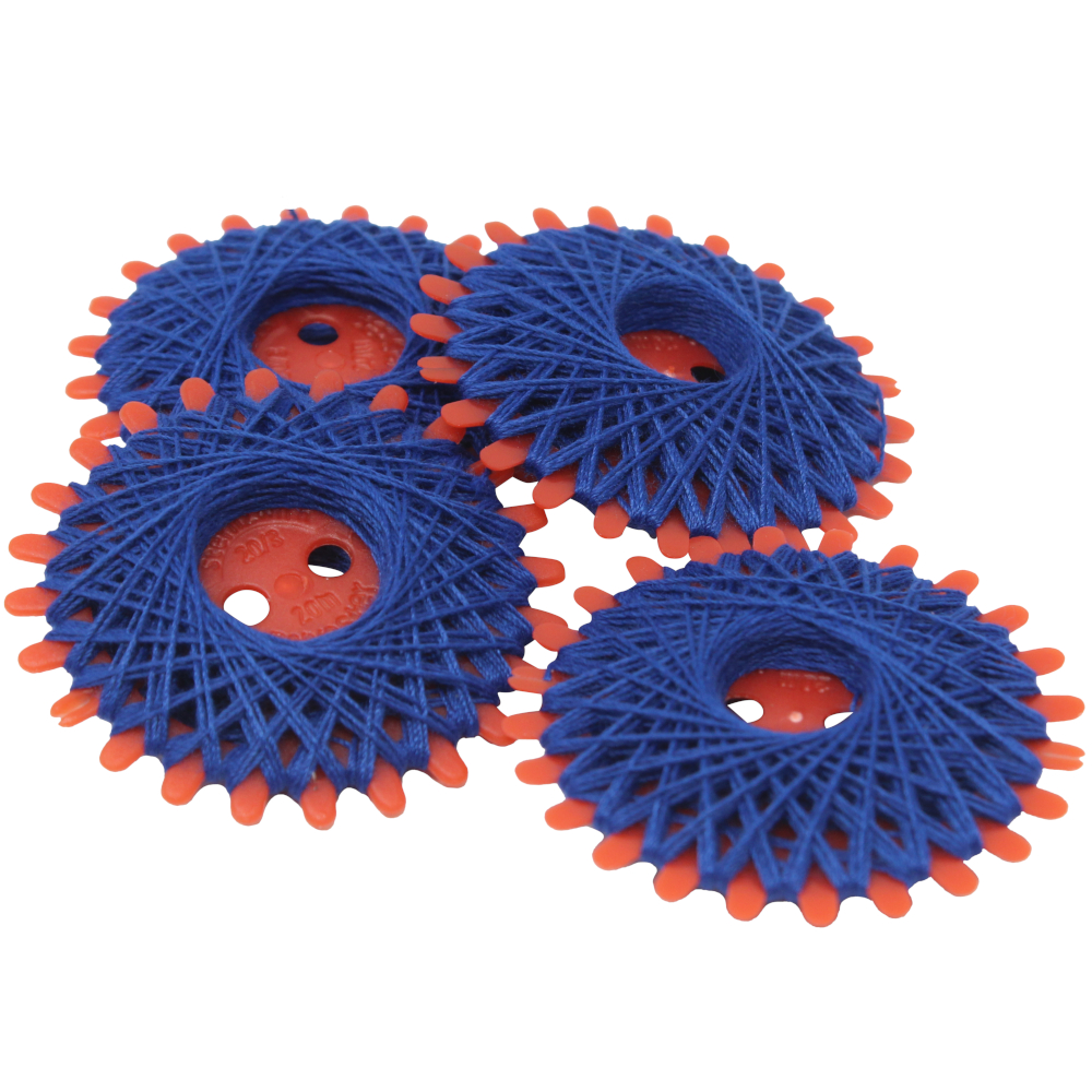 4er Set Sternzwirne, je 20 Meter Lauflänge, aus 100% Polyester in Tintenblau