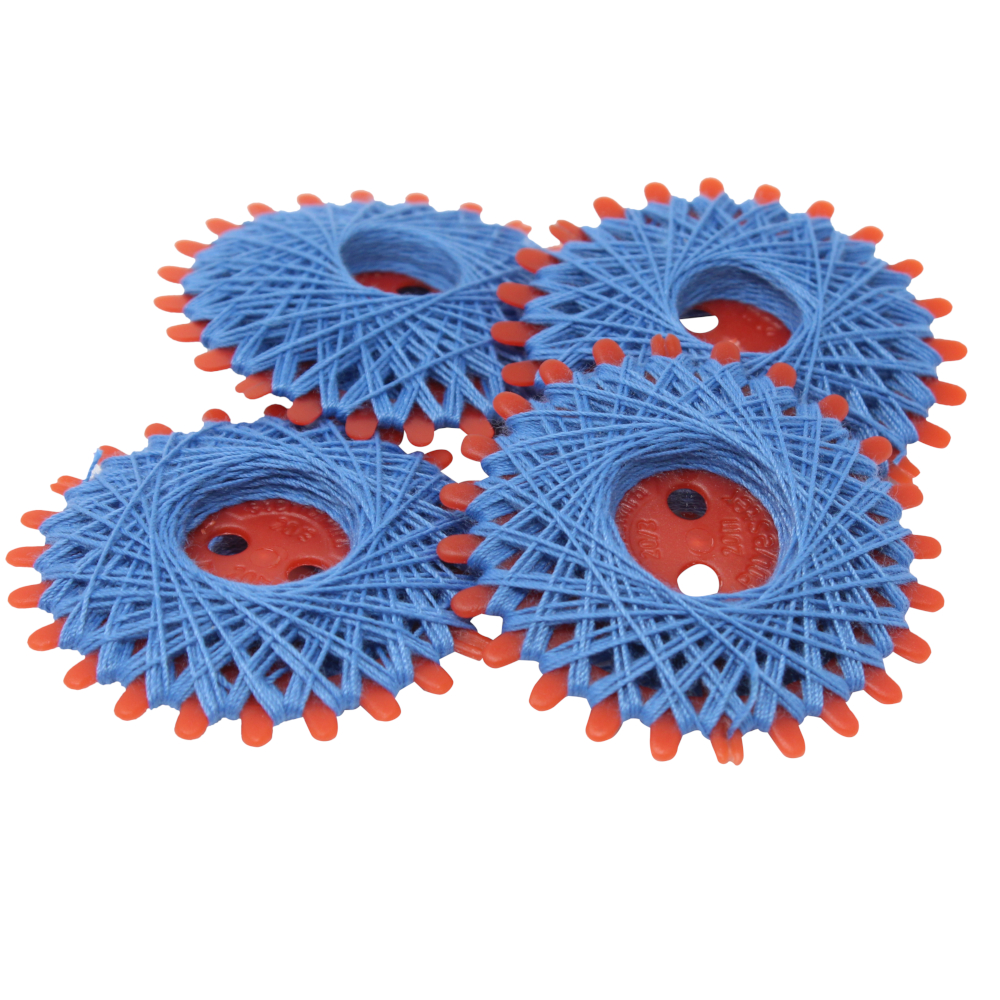 4er Set Sternzwirne, je 20 Meter Lauflänge, aus 100% Polyester in Azurblau