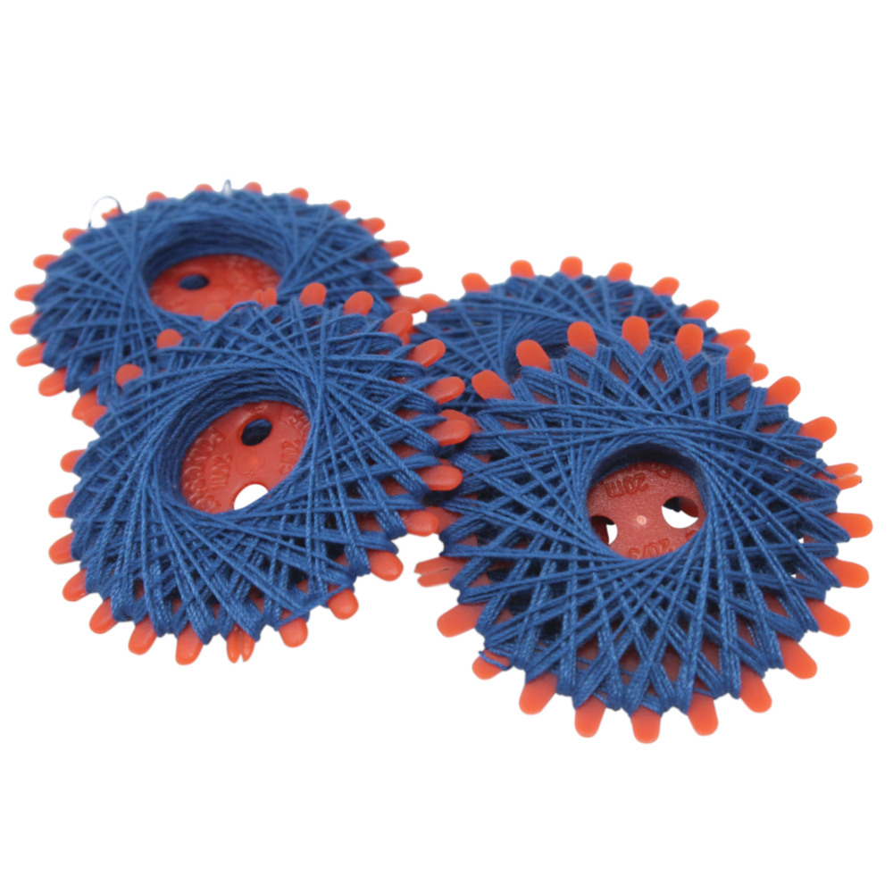 4er Set Sternzwirne, je 20 Meter Lauflänge, aus 100% Polyester in Marineblau