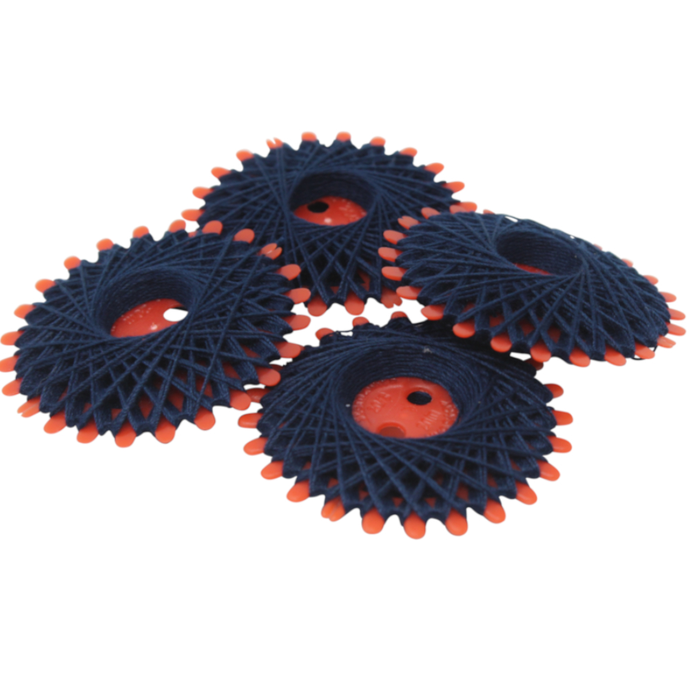 4er Set Sternzwirne, je 20 Meter Lauflänge, aus 100% Polyester in Tintendunkelblau