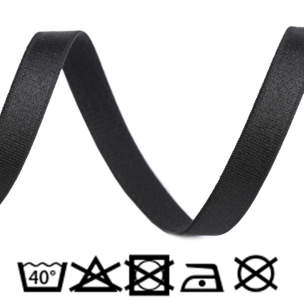 Träger Gummiband aus Satin 10 mm in Schwarz (4)