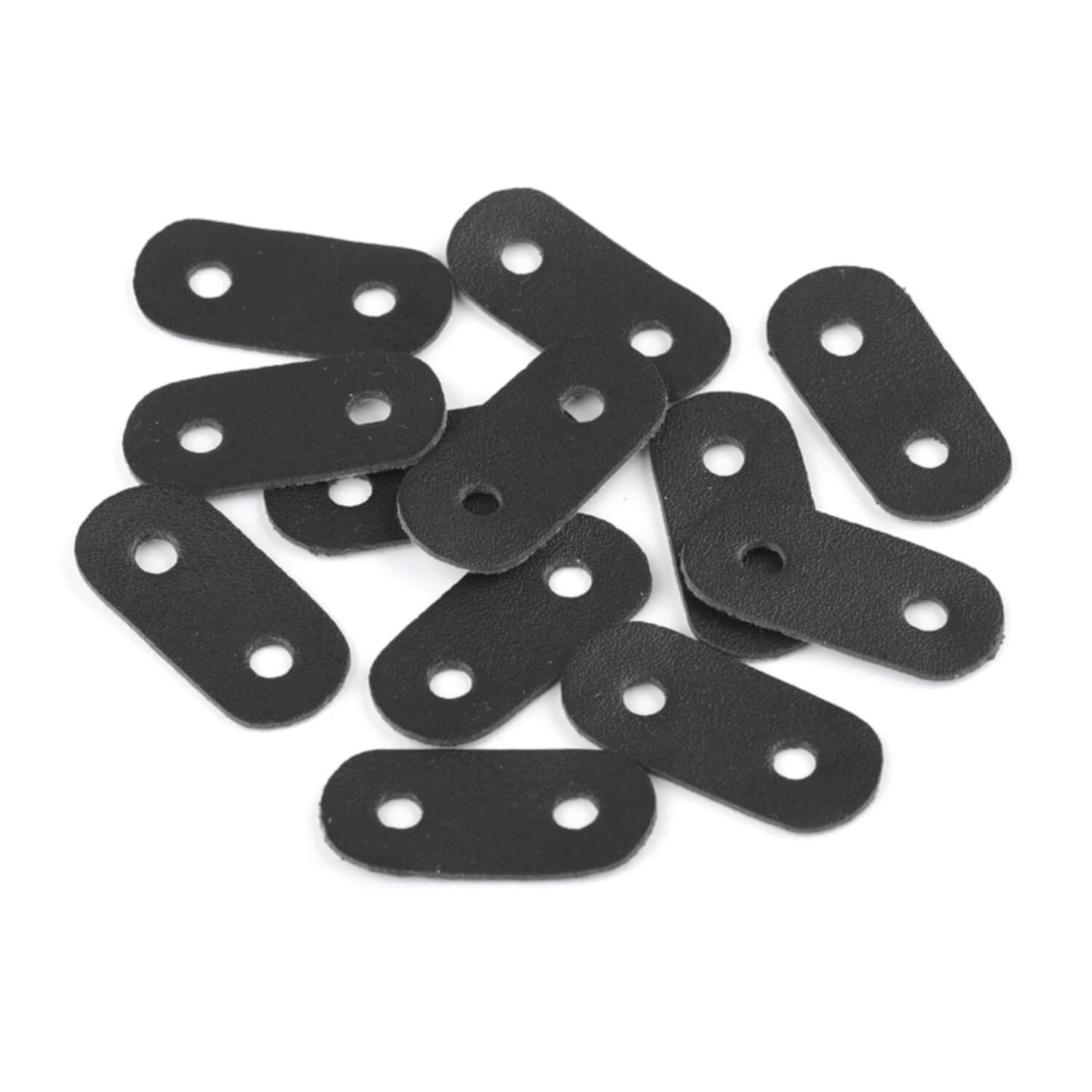4 Kordelstopper aus Kunstleder - 16x34mm - Schwarz (3)