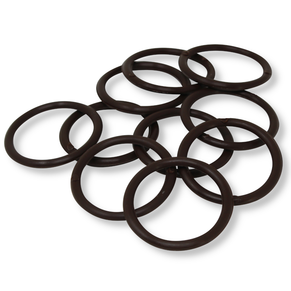 10 Kunststoff Gardinenringe - Ø 34 mm - Dunkelbraun